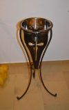 In Messing Antik, 3 Bein für guten Stand, Weihwasserbehälter aus Edelstahl mit Henkel herausnehmbar,