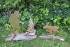 Material Kupfer und Schwemmholz Gesamthöhe 40 cm Troll ca. 30 cm, Tannenbaum 25 cm, Elch 22 cm
