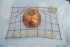 Fußball aus Kupfer ca 21 cm Durchmesser, Straße und Hausmummer in Messing