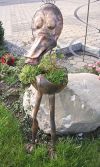 Comicfigur als Blumentopf (Kupferblech)